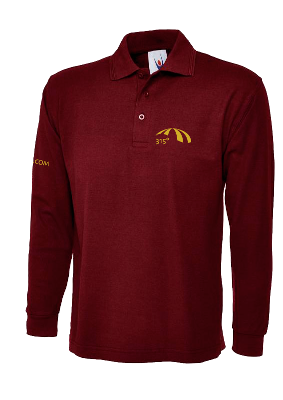 Maroon Gold Long Sleeve Polo